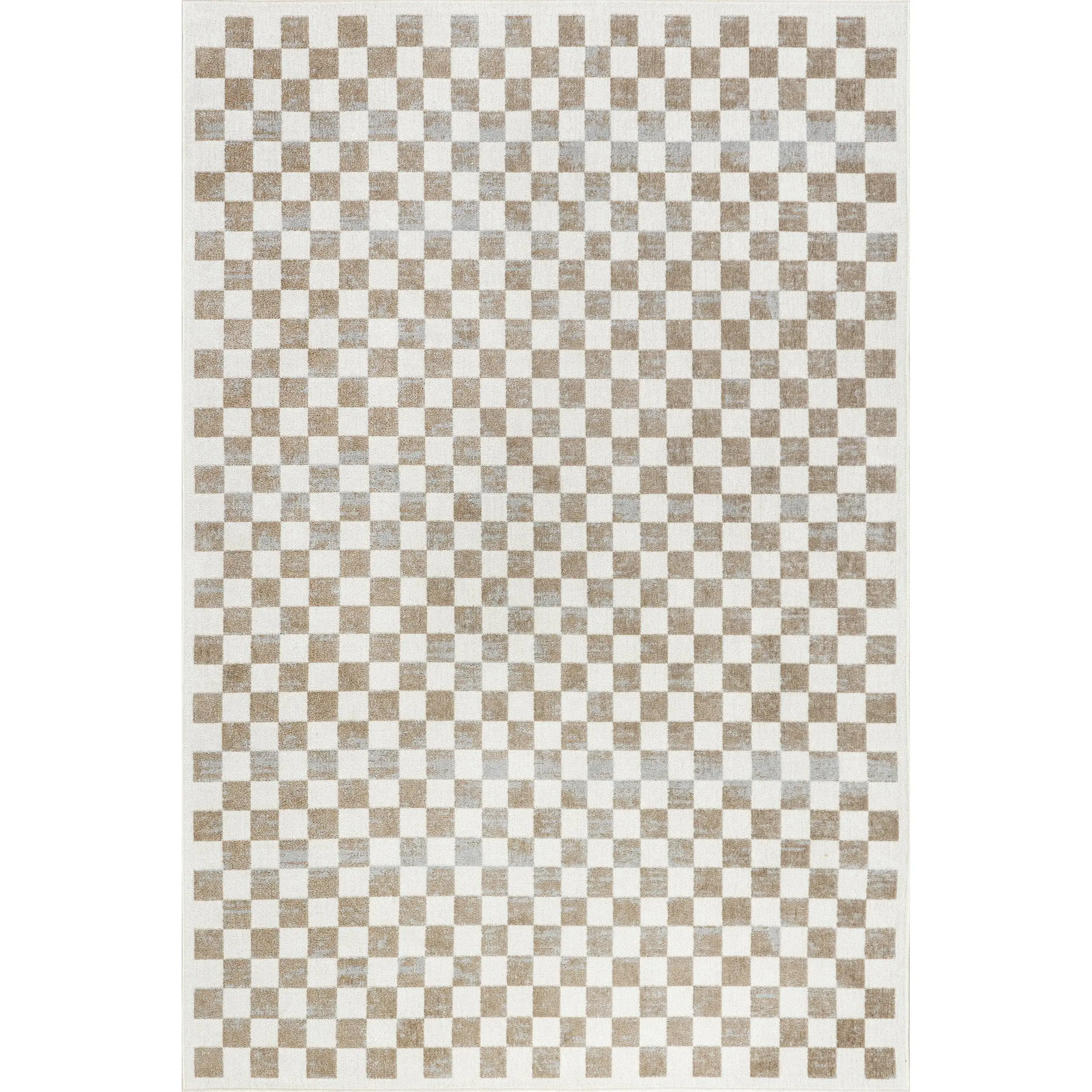Lulie Checkered Machine Washable Area Rug