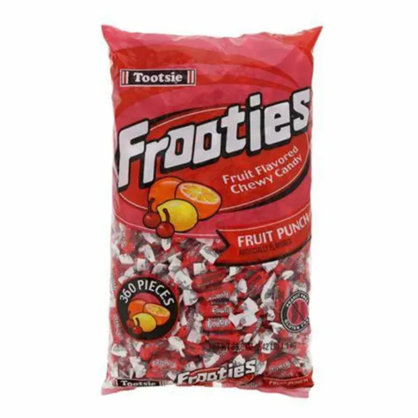 Frooties Tangy Low-Fat Fruit Punch Juicy Chewy Candies, 38.8 oz Large Bag (360 Pieces) - Bulk Throwback Snack for Party Favors, Sweet Tooth Enthusiasts, Candy Mixed Flavors
