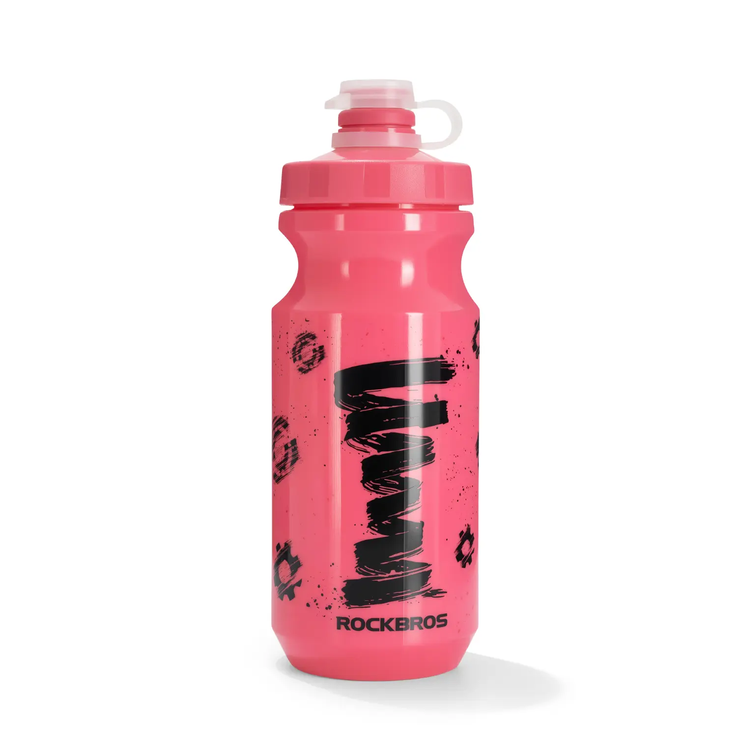 ROCKBROS Unisex Heart Shape Squeeze Hydration Bike Sports Water Bottle - 20oz/600ml BPA-Free PP5+TPE Plastic, 68g Ergonomic Leakproof Reusable Bottle with Dust Cap, Big-Mouth Fill for Cycling