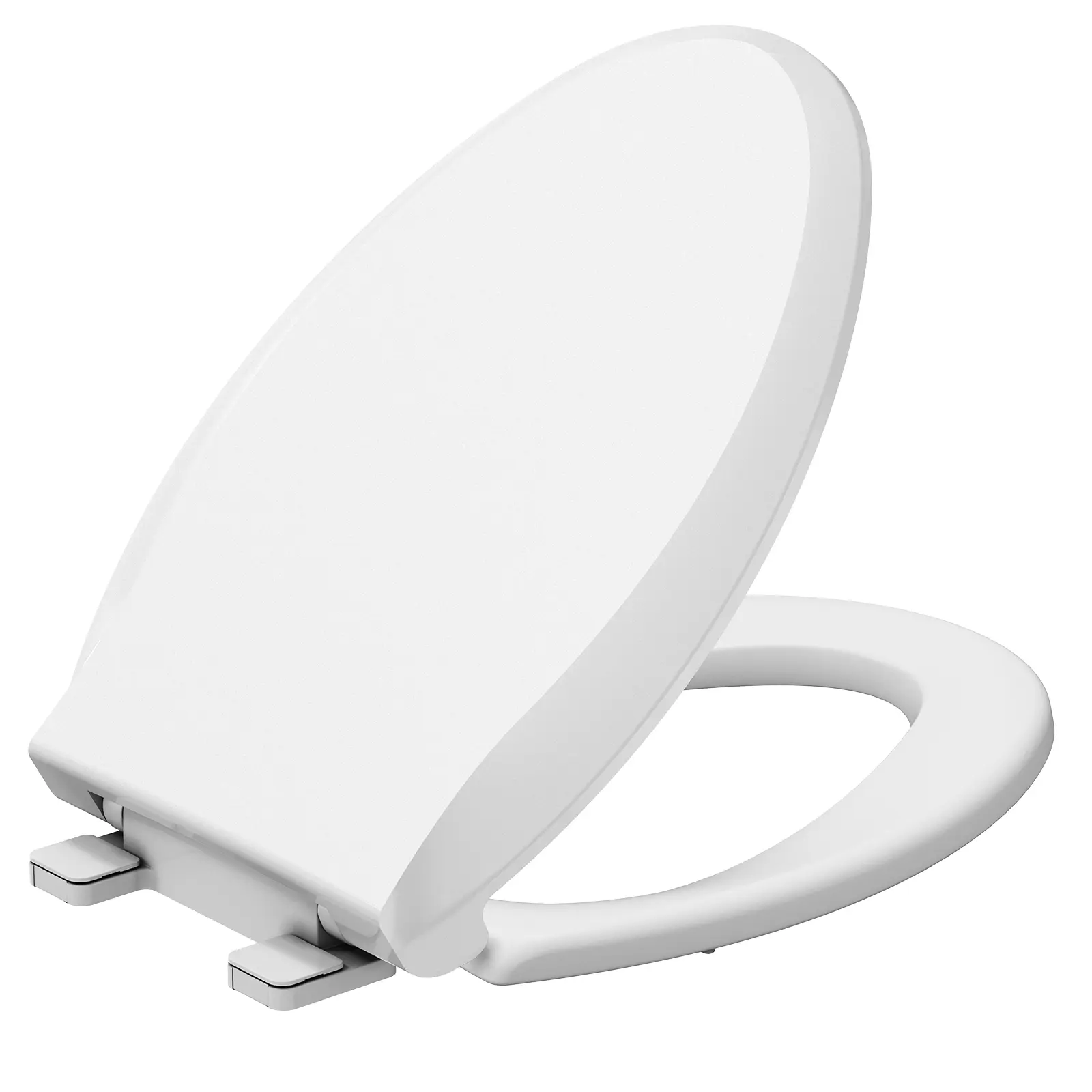 Heavy Duty Commercial Elongated Bowl Toilet Seat - Open Front 18.5"x14.5", 3.6-4.6 Lbs Durable Plastic, Soft-Close, Easy & Fast Assembly, Effortless Cleaning, Ideal for Schools, Hospitals, Standard White Fit