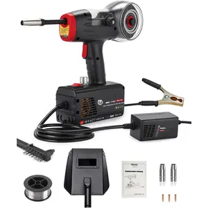 Portable MIG Welder Handheld 120A 110V, Hand Held Welder , Gasless Flux Core Welding Machine, Handheld IGBT Inverter for DIY, Professional Repair Use (-MIG120)