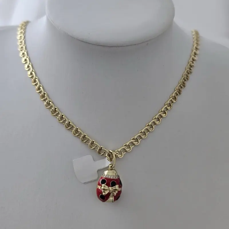 cadena con pendiente unisex lady bug gold plated