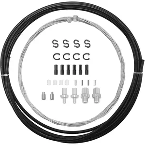 Bike Brake Cable Housing Set Brake Parts Includes Stainless Steel Bicycle Brake Shifter Cable Cable End Caps Ferrules and O Rings for Road Mountain Bicycle Cycling