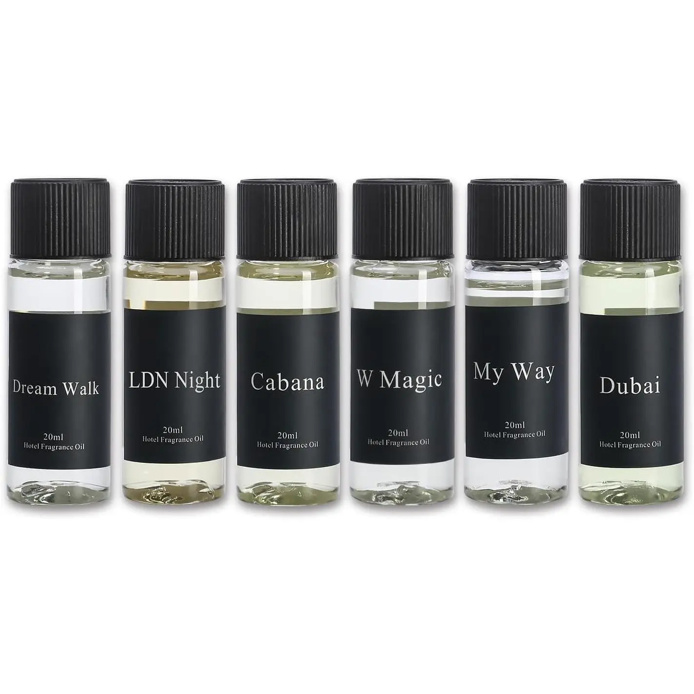 Hotel Collection  Oil Set 20 mL / 0.68 fl oz - Luxury  Essential Oils for Diffuser &  Scenting, Inspired by  5- Hotels - 6  Scents  Set