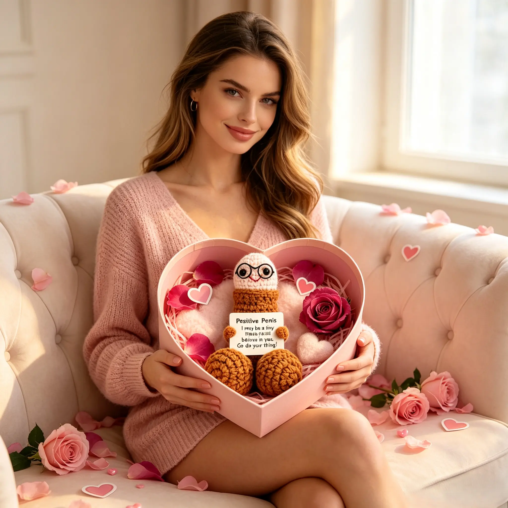 Crochet Funny Doll | Romantic Gag Gift | Motivational Plush For Boyfriend Girlfriend