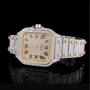 Stainless Steel Automatic Movement 41mm 26 Carat Moissanite Watch