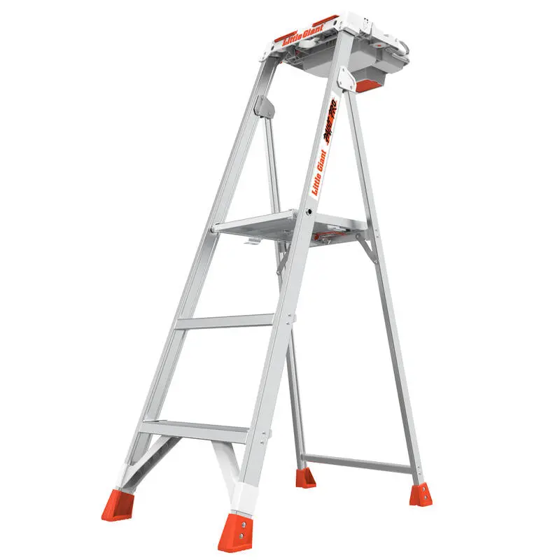 Little Giant Paint Pro Aluminum Step Ladder - 5Ft, 375 Lbs Weight Rating, Rotating Workstation Tray