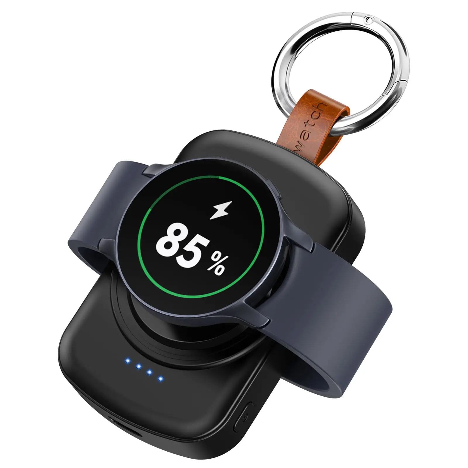 X27 SX Magnetic Adaptive Rechargeable Charging Dock - 1800mAh Portable Wireless USB Lithium Battery Charging Dock for Samsung Galaxy Watch 8/8 Classic/7/Ultra/6/6 Classic/5/5 Pro/4/3, Active 2/1, Smartwatch Accessories