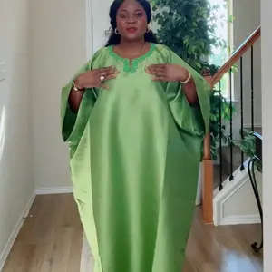 Mikado Boubou Women's Wear Clothes Costume in Green Color No Specific Attributes or Features Mentioned