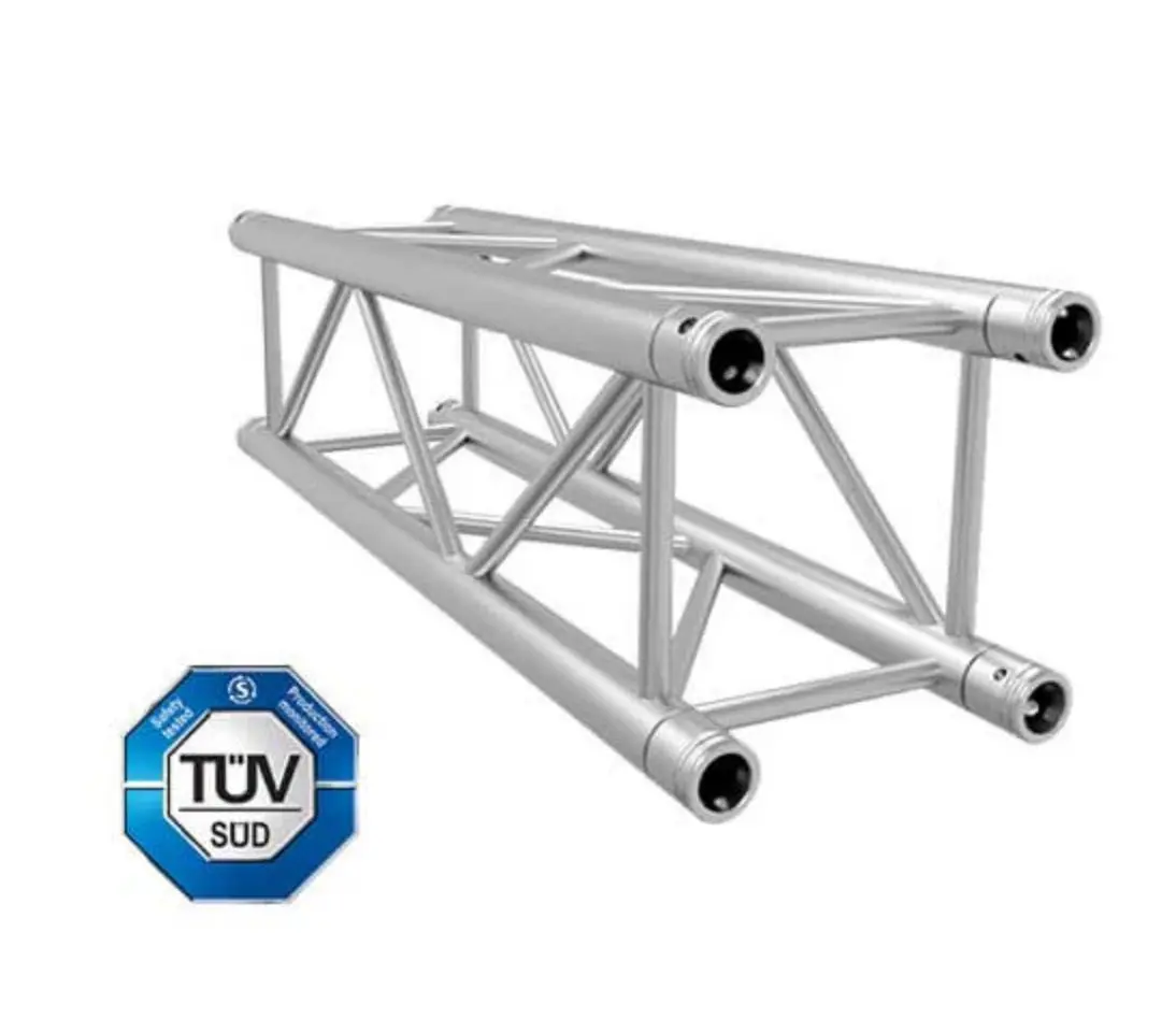 TUV-Certified Medium Duty 6061-T6 Aluminum Alloy Square Truss, 1m/2m Event Rigging Global Truss, 290mmx290mm Spigot/Pin System, Natural Silver, 800kg Load/1400kg CPL, for DJ Stage Lighting, Displays, 290Mm X 290Mm