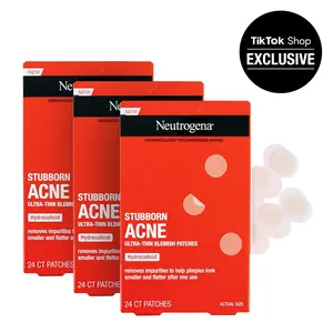 Neutrogena Stubborn Acne Ultra-Thin Blemish Patches with Hydrocolloid 3-Pack 72 Count for Clearer Skin Repair