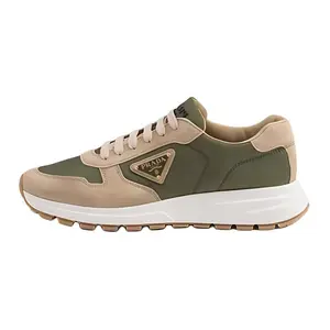 PRADA PRAX 1 Suede Round-Toe Lace-Up Low-Top Casual Shoes for Men in Sage Green Trending Shoes, House White Official Shoes to Get / Maison Mihara Verifiable, with credentials and supporting global authentication