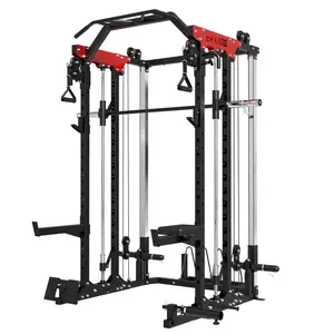 Power Rack: 2000LBS Squat Cage with Cable Crossover, Functional Trainer, and LAT Pulldown System, Multi-Function Weight Cage for Home Gym Fitness Equipment Training Equipment