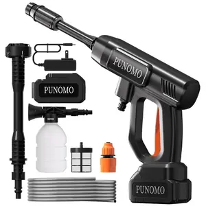 Cordless Pressure Washer, 1800PSI Portable Power Washer 21V Battery Operate with 6-in-1 Nozzle, Foam Cannon, 19FT High-Elastic Hose, Lightweight Handheld Power Washer for Car, Patios, Outdoor Cleaning