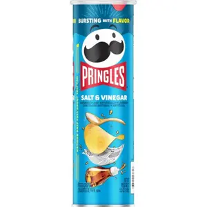 14x Pringles Salt & Vinegar - Potato Crisps Chips Snack Party Pack Lot Bundle Bulk Wholesale Value Box Lunch Sides Savory Tangy Flavorful Crunchy Treats Munchies Food Pantry Staple Movie Night Office Refreshment 5.5oz 14ct