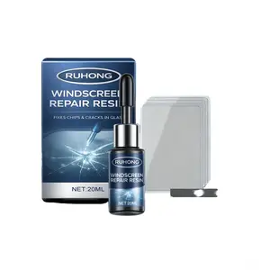 Automotive Windshield Repair Kit Windshield Crack Chip Bullseye Star Break Adhesive UV Cure Self Leveling Resin Permanent Bond Prevent Spreading Waterproof Professional Grade ADAS Safe