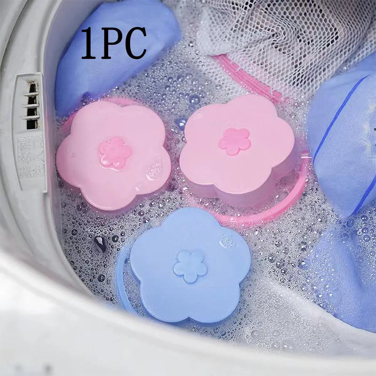 Washing Machine Hair Catcher, 1-Piece or 3-Piece Flower-Shaped Hair Filter Bag and Lint Collector for Laundry, Random Color, Laundry Accessories