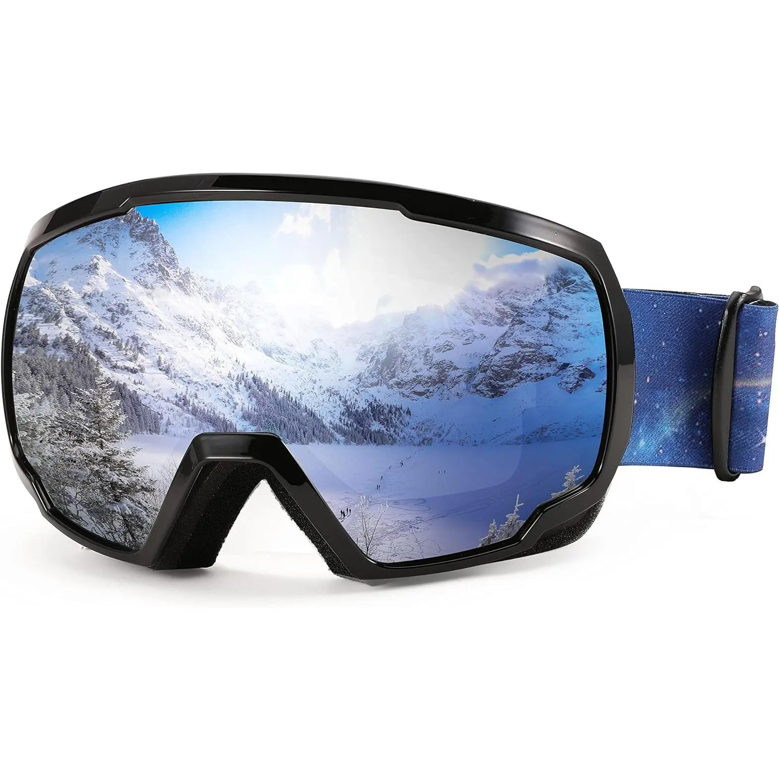 FEISEDY Goggles OTG - Over Glasses Motorcycle/Ski/Snowmobile Goggles for Men Women & Youth - 100% UV Protection B2960