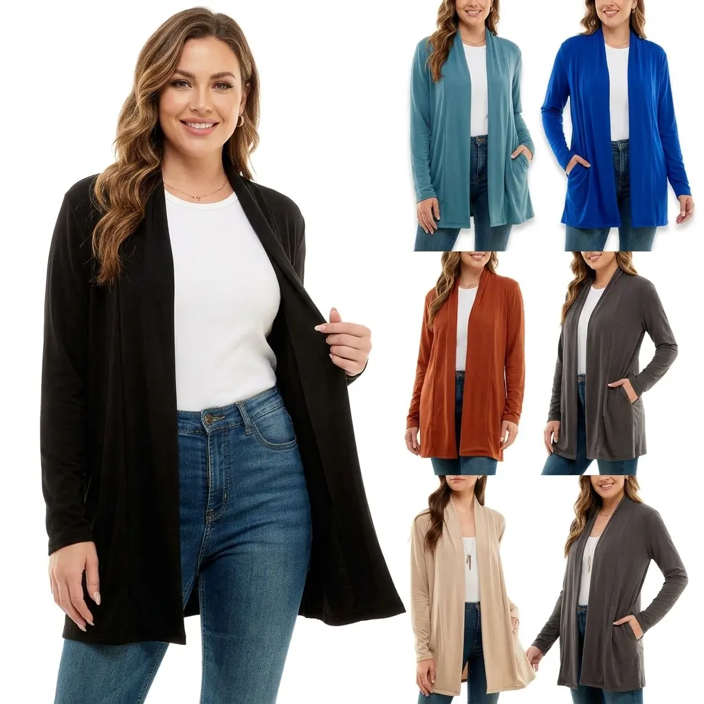 Women's Casual cardigan and Soft Basic Drape Long Sleeve Sweater Coat (S-3XL) cowpoke outfit girls cardigan Womenswear Comfortable Knitwear Formal Knitwear Formal