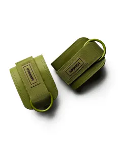 UPPPER Ankle Straps Khaki - For Cable Machines, Kickbacks & Glute Workouts, Padded, Hook-and-Loop, D-Rings (Pair)
