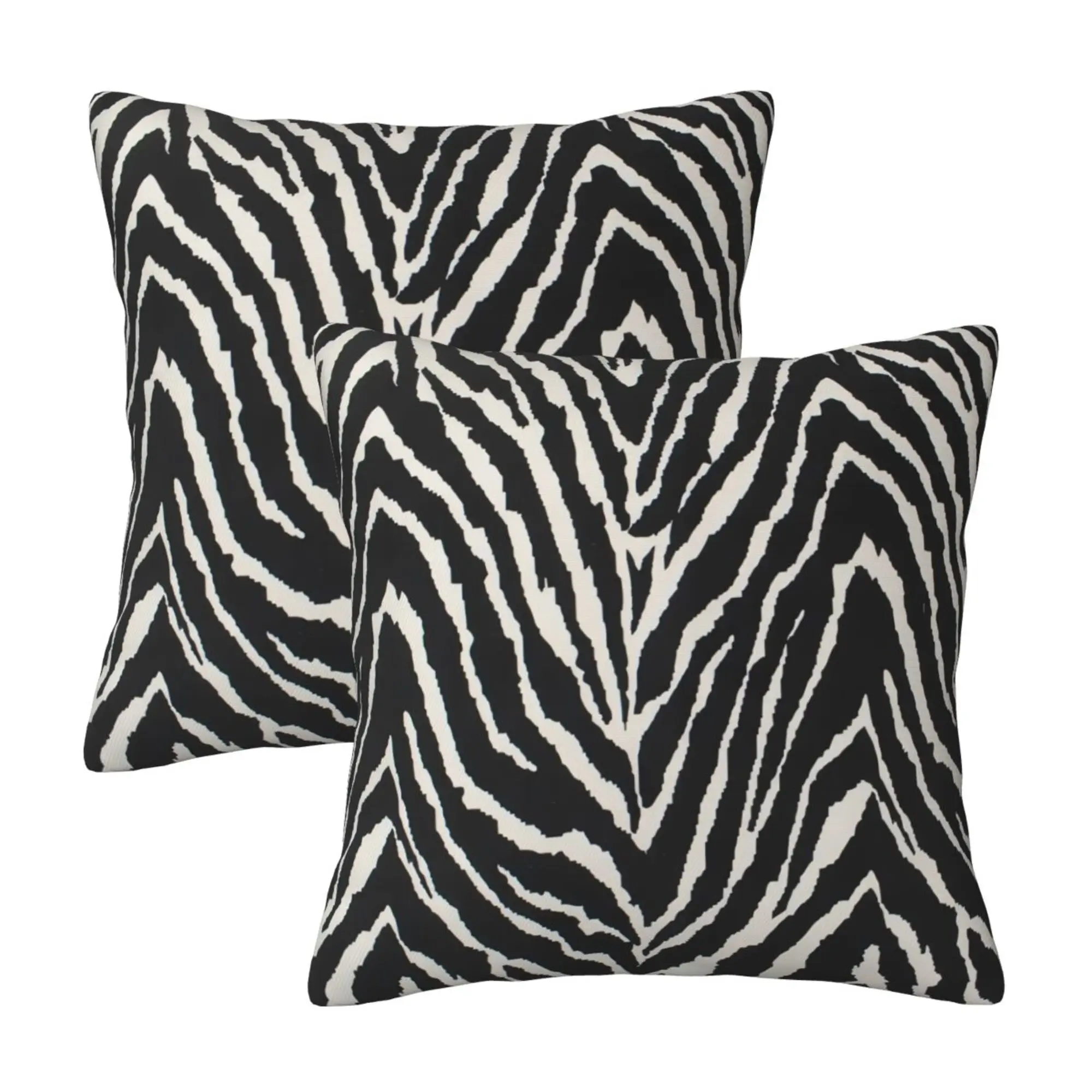 Zebra Throw Pillow Covers 18x18 Inch Set of 2 Zebra Skin Pattern Texture Pillowcase Square Cushion Cases for Couch Bed Sofa