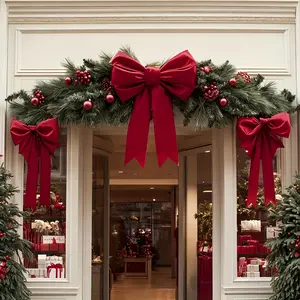 Large Christmas Bow Decoration, Elegant All-Season Bow, Indoor/outdoor Tree Decor, Wedding Party Gift Wrapping, Easy Hanging