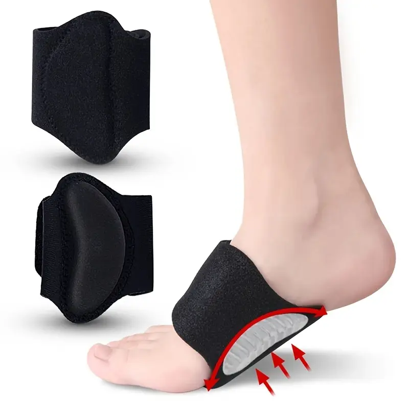 2PCS Adjustable Arch Support Brace with Gel Cushion Pads, Breathable Foot Arch Support Strap for Men and Women, Sports Foot Support for Running, Walking, Hiking, Gym Workouts, Fitness and Outdoor Activities
