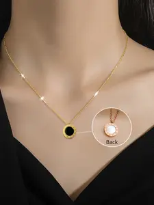 and Roman Numeral Fashionable Jewelry Set, Durable Non-Fading Accessories, Style Luxury Minimalist Fashion, Necklace Earrings Bracelet