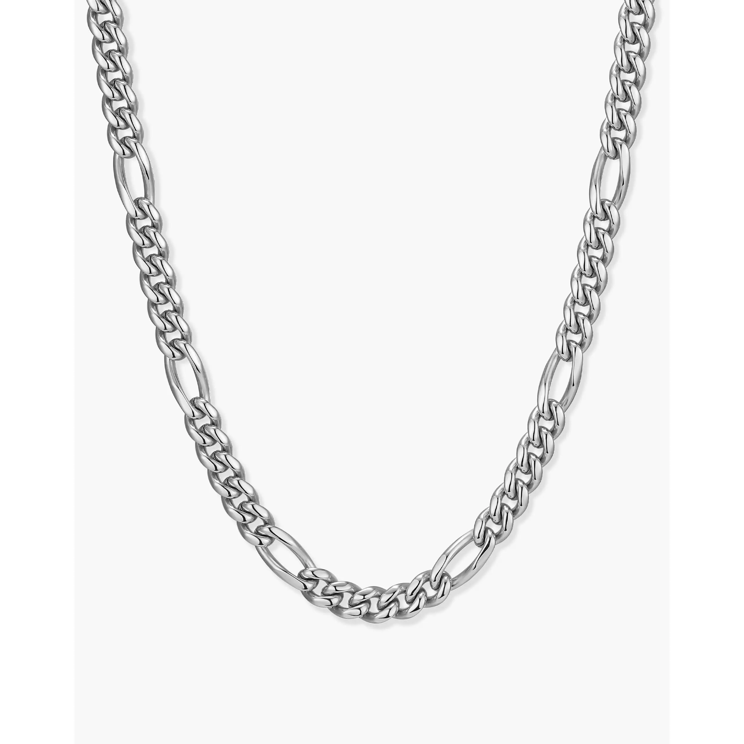 JAXXON Figaro Chain 5mm - Silver - Waterproof - Box Clasp