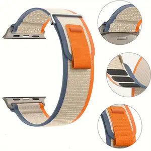 Trail Loop Elastic Nylon Adjustable Replacement Strap, Smartwatch Strap, Sport Wristbands, Smart Watch Straps for Apple Watch 46mm 49mm 44mm 45mm Braided Solo Loop for Man Women iWatch Series 1-11 Ultra 1-3 S1 - S11 Watchband, Smart Watch Accessories