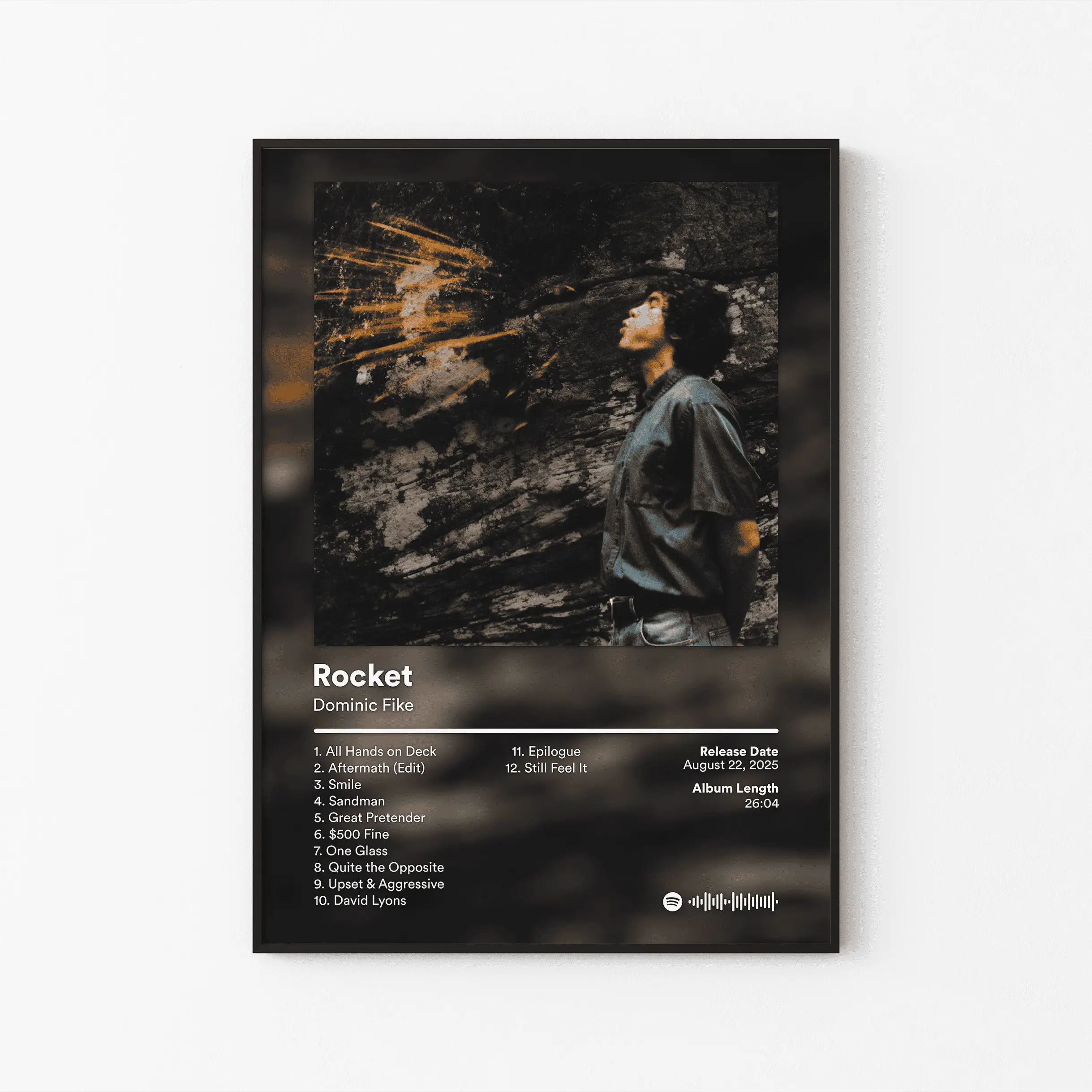 [ MUSIC POSTER – UNFRAMED ] Dominic Fike Album Poster, Sunburn Tracklist Art, Alternative Pop Rock Wall Decor, Aesthetic Room