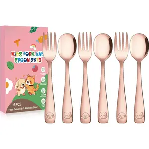 Stainless Steel  Utensils Set - 6 count  Silverware Set  Safe  Grade Small Forks and Spoons Dishwasher Safe Mirror Polished