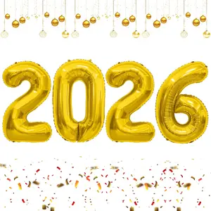 2026 Balloons, 2026 Number Balloons Gold, 40 Inch Large Foil Graduation Balloon 2026 Numbers for Graduation Decorations Class of 2026, Birthday, Anniversary, Home, Office Party Decorations