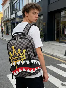 Hip-Hop Street Spray Paint Pattern Backpack, Fashionable Outdoor Commuter Bag, Large Capacity Travel Bag, Adjustable Straps, Teenager Gift