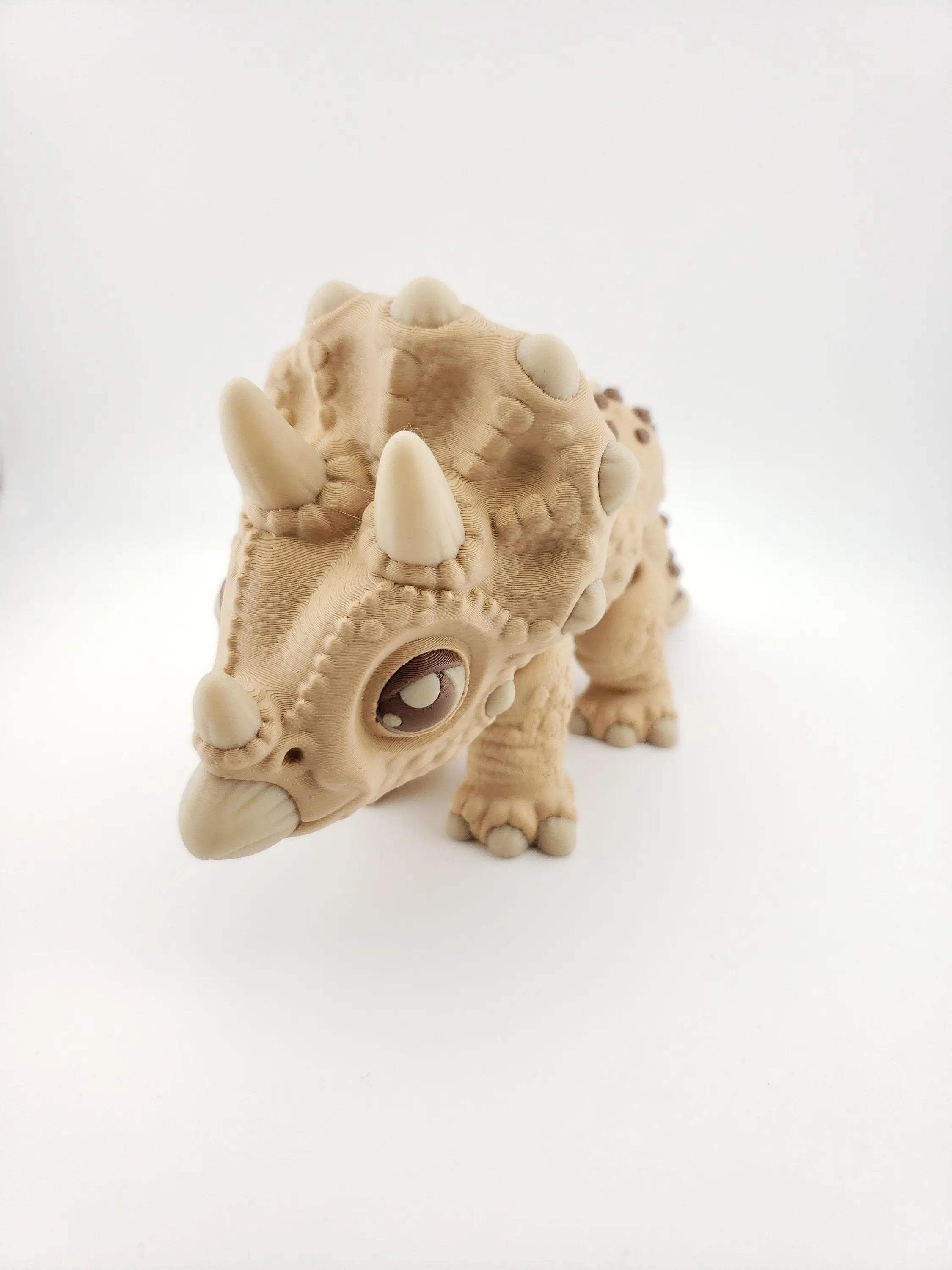 Multi-Color Flexi Triceratops - 3D Printed Dinosaur, Desk Accessory, Posable Figure, Toonz Factory, Unique Gift Idea for Dino Lovers