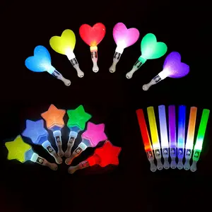20 Colorful LED Glow Sticks Set - Heart Star Circle Designs, 3 Flashing Modes, Glow-in-the-Dark Party Supplies, Perfect for Weddings Birthdays Bridal Showers Carnivals Halloween Christmas Decorations，[graduation2026] outdoorfun