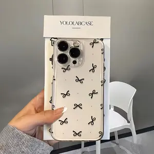 A Black Bow Tie Space Shell Phone Case Suitable for Iphone Models 13, 12, And 17 Air. This Trendy And Fashionable Phone Case Compatible with Samsung Galaxy A/S/NOTE
