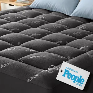 Niagara Ultra Soft Bamboo Mattress Topper - Viscose from Bamboo, Breathable, Cooling Pillow Top, Deep Pocket, Machine Washable, Ideal for Hot Sleepers (Mattress Toppers Category), Bamboo Topper Mattress