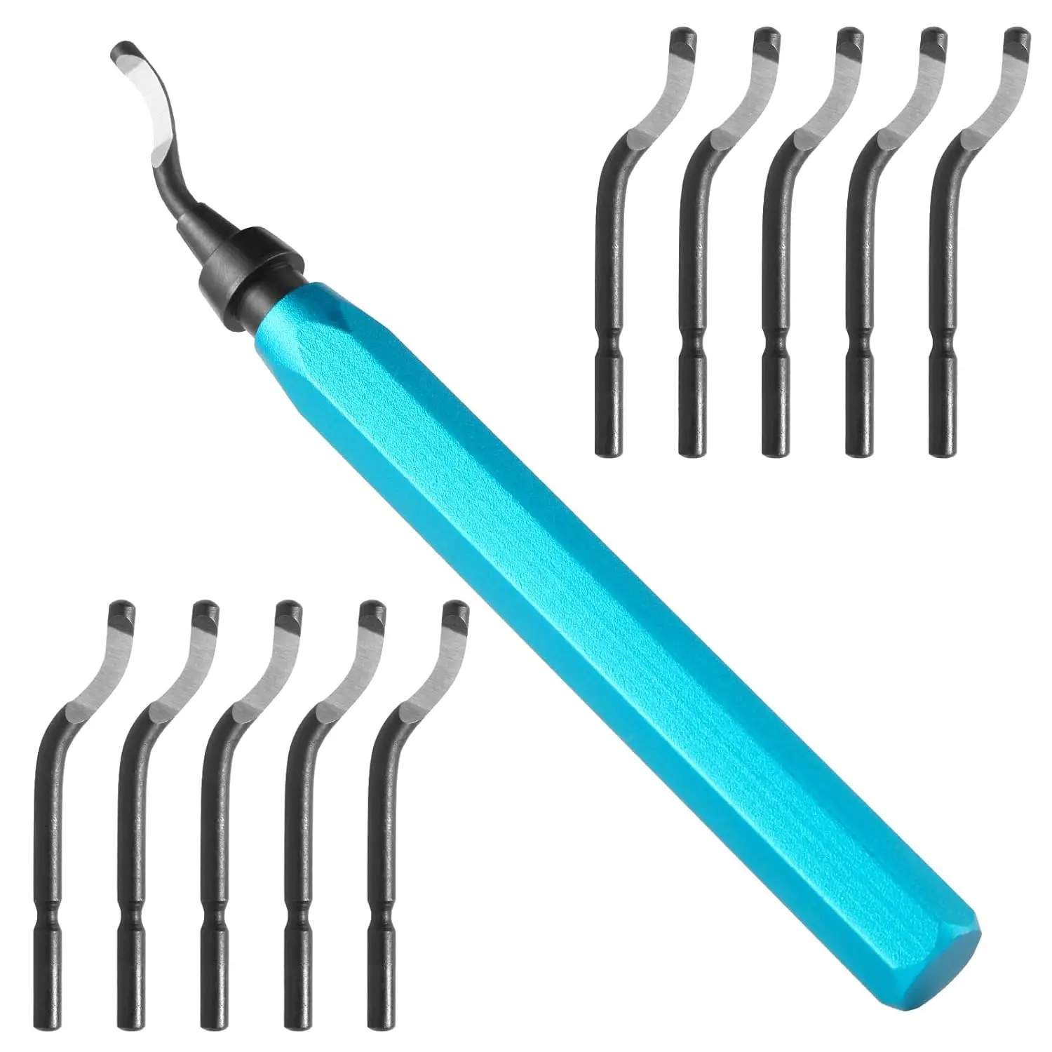 Deburring Tool Set with 11 count High Speed Steel Swivel , Deburring Tool 3D Printing Burr Removal , Deburring Tools for Metal, , PVC Pipes, Copper, Plastic, Aluminum