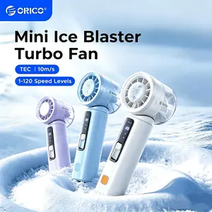 ORICO Handheld High Speed Fan with Ice Cooler, 120 Speed Powerful Turbo Personal Cooling Portable Fan, Battery Operated, Up to 9 Working Hours, Small Pocket for Travel, Outdoor, Makeup, Summer FathersDay Gift - mFan
