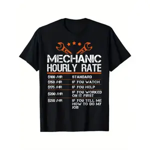 Summer t Shirts Funny Mechanic Hourly Rate Auto Repair Mechanic Labor Rates T-Shirt