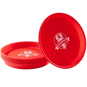 Creole Feast 15-Inch Plastic Crawfish Plates, Set of 6, Heavy Duty Plastic Plates, for Parties, Picnics and Events, for Outdoor & Indoor Settings