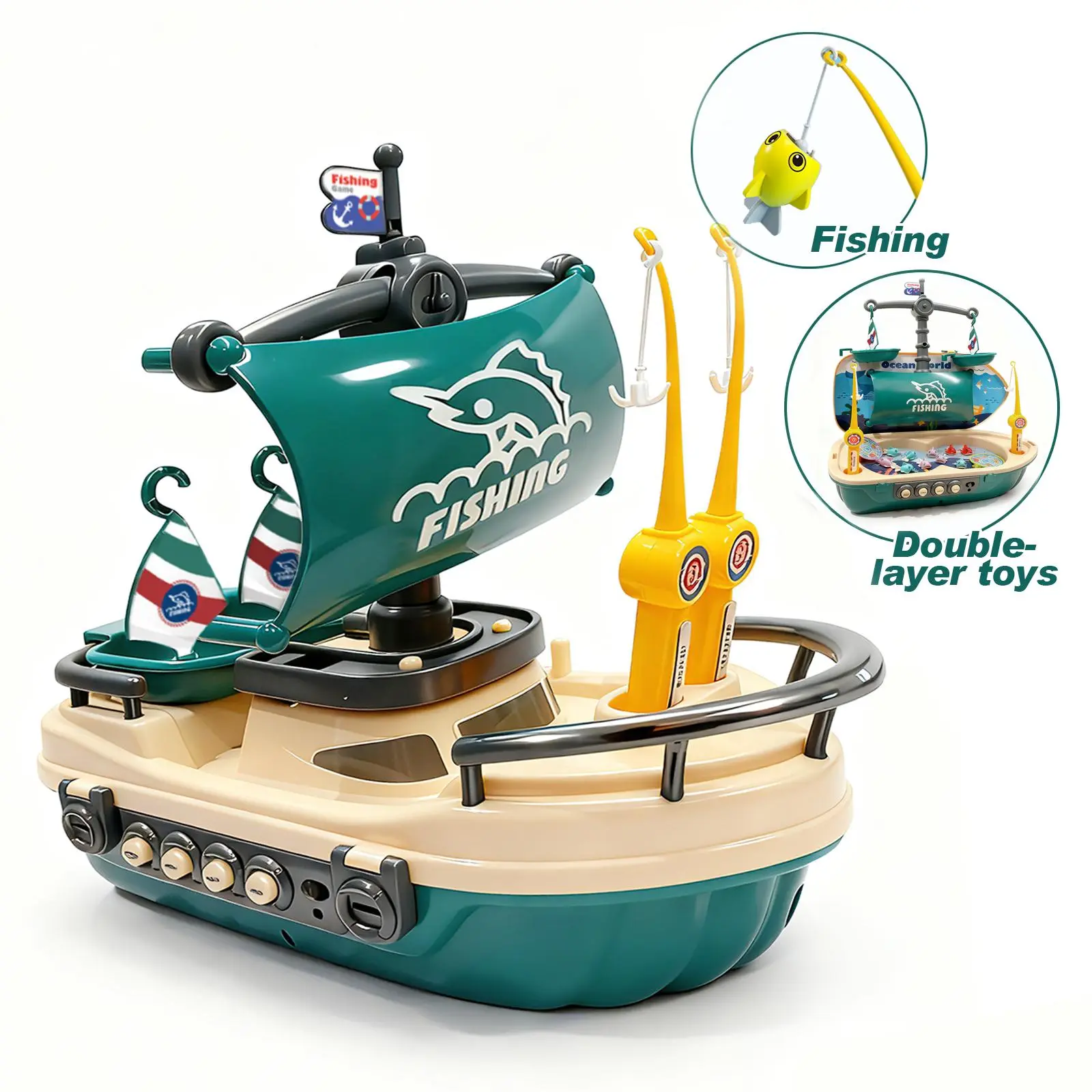 Magnetic Fishing Toys for Kids with Fishing Poles and Floating Fishes,Fishing Pole Game Set Educational Toys for Kids 3+
