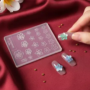 Floral Pattern Nail Art Mold, Hibiscus & Starflower Designs, DIY Nail Art, Home Salon, Daily Wear, Special Occasions, Flower Nails