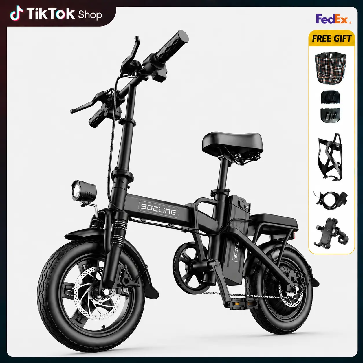 Lightweight Folding Bike for Adults, Urban Commuter Ebike with 500W Brushless Motor (1000W Peak), 14-Inch Tires, UL2849 Certified, Brushless Design, Folding Commuter Ebike, Suspension Ebike sohochic