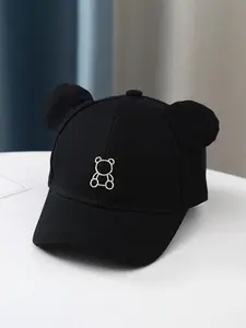 Baby Embroidered Hat Spring Autumn Boy Cute Animal Hats Toddler Girl Baseball Cap Adjustable Girl Sun Protection Hard Brim Snapback Suitable for Travel Beach 1-3 Years Head Circumference 44-50cm