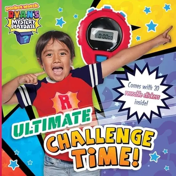 Used Ultimate Challenge Time! by Ryan Kaji - 8x8 Interactive Gymnastics Reusable Stickers Book for Children (Paperback), Coated Interior Pages