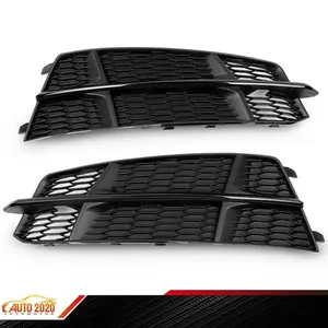 Fit For AUDI A6 C7 S-Line 2015-18 Pair Front Bumper Fog Light Cover Grille