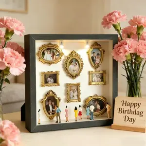 DIY Mini Museum Silhouette Box Set, Personalized Photo Frame Shadow Box, Unique Memory Display Case, Fashionable Keepsake Holder, Decorative High Quality Frame