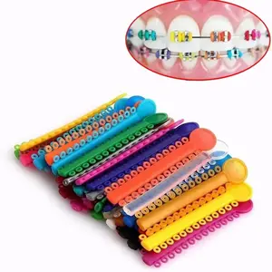 Dental orthodontic elastic bands protective covers - colored strip materials for dental temporary braces - dental retainer decorative materials Minimalist Denture Decoration Set